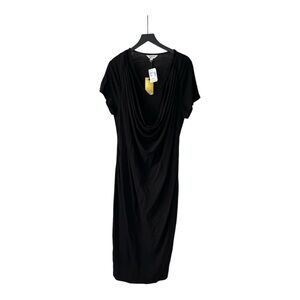 NWT Anna Scholz Crepe Jersey  Double Layer Cowl dress - black dress